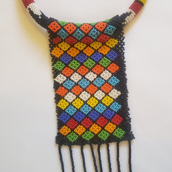 Massai beaded multicolored Women Collar necklace - Picture 5 of 7